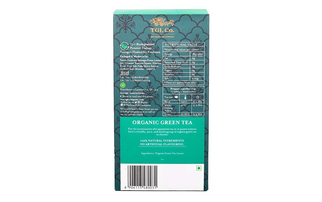 TGL Co. Organic Green Tea    Pack  16 pcs